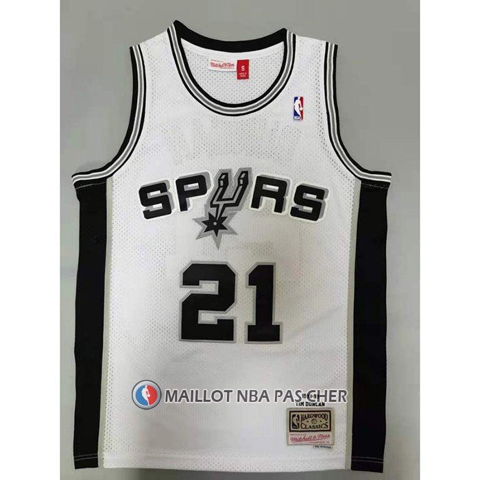 Maillot San Antonio Spurs Tim Duncan NO 21 Mitchell & Ness 1998-99 Blanc